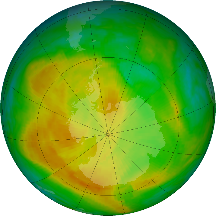 Antarctic ozone map for 17 November 1988